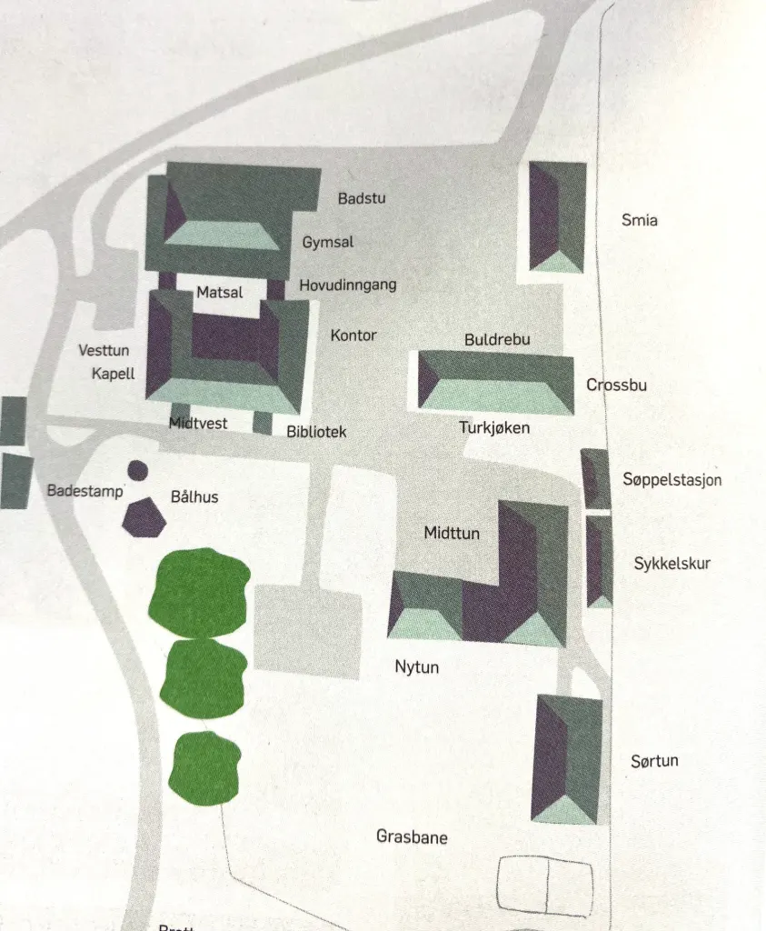 Kart over Nordfjord Folkehøgskule